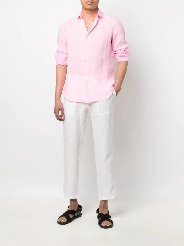 ( Neue Saison ) MC2 Saint Barth 00898B 25W PINK F Hemd Aus Leinen Herren 4 ( Neue Saison ) MC2 Saint Barth 00898B 25W PINK F Hemd Aus Leinen Herren – Bild 2