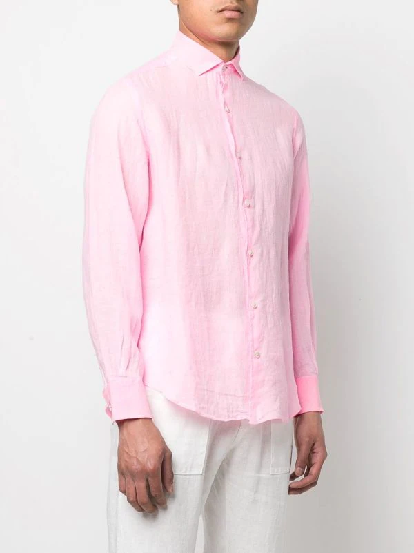 ( Neue Saison ) MC2 Saint Barth 00898B 25W PINK F Hemd Aus Leinen Herren 5 ( Neue Saison ) MC2 Saint Barth 00898B 25W PINK F Hemd Aus Leinen Herren – Bild 3