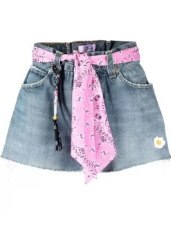 ( Neue Saison ) MC2 Saint Barth 02201B DEN JUMBO FOULARD 00 Jeans-Shorts Mit Bandana-Print Damen