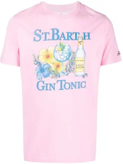 ( Neue Saison ) MC2 Saint Barth 21 GINEPRO T-Shirt Mit Logo-Print Herren