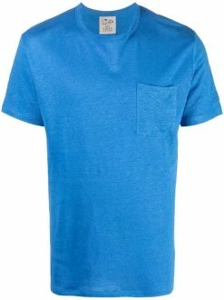 ( Neue Saison ) MC2 Saint Barth T-Shirt Aus Leinen Mit Brusttasche 17 BLUETTE