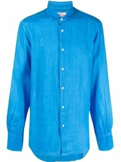 ( Neue Saison ) MC2 Saint Barth Klassisches Leinenhemd 17W BLUETTE