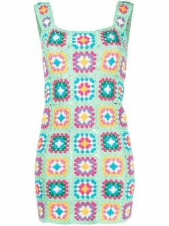 ( Neue Saison ) MC2 Saint Barth GREEN Blumiges Häkelkleid Damen