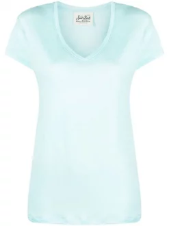 ( Neue Saison ) MC2 Saint Barth Leinen-T-Shirt Mit V-Ausschnitt Damen