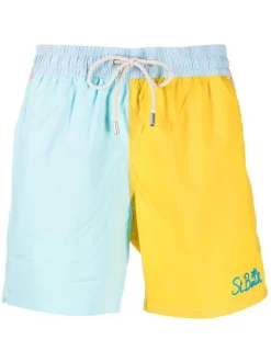 ( Neue Saison ) MC2 Saint Barth Badeshorts In Colour-Block-Optik 02861B CYAN