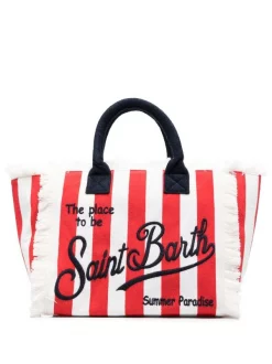 ( Neue Saison ) MC2 Saint Barth Gestreifter Shopper Mit Logo 01716B EMBRY TINA 4161