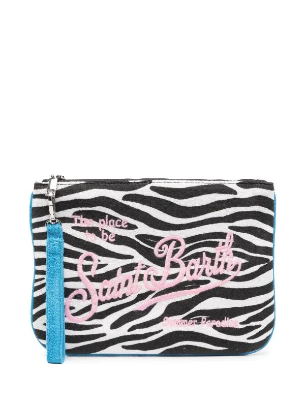( Neue Saison ) MC2 Saint Barth ZEBRA COLOR 01 Bestickte Clutch Aus Frottee Damen 3 ( Neue Saison ) MC2 Saint Barth ZEBRA COLOR 01 Bestickte Clutch Aus Frottee Damen