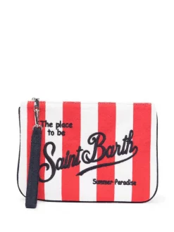 ( Neue Saison ) MC2 Saint Barth Bestickte Clutch Aus Frottee Damen