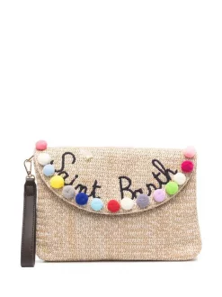 ( Neue Saison ) MC2 Saint Barth Clutch Mit Logo EMB SB MULTI