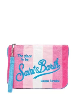 ( Neue Saison ) MC2 Saint Barth PT STRIPE SHADE 7721 Bestickte Clutch Aus Frottee Damen