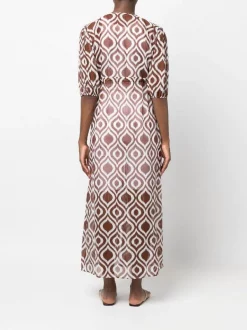 ( Neue Saison ) MC2 Saint Barth IKAT CLASSIC 1801 Maxikleid Mit Geometrischem Print Damen -MC2 Saint Barth Geschäft 18376149 39360345 600