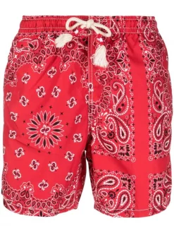 ( Neue Saison ) MC2 Saint Barth 4101 BANDANNA ROUND Badeshorts Mit Bandana-Print Herren