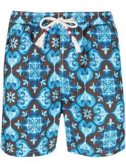 ( Neue Saison ) MC2 Saint Barth Badeshorts Mit Kachel-Print Herren