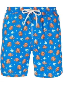 ( Neue Saison ) MC2 Saint Barth 17 OCTO PLASTIC Badeshorts Mit Oktopus-Print Herren