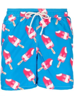 ( Neue Saison ) MC2 Saint Barth 17 ALGI STRAW Badeshorts Mit Eiscreme-Print Herren