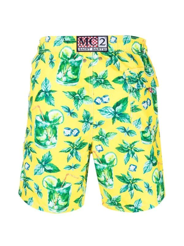 ( Neue Saison ) MC2 Saint Barth Badeshorts Mit Blatt-Print Herren 4 ( Neue Saison ) MC2 Saint Barth Badeshorts Mit Blatt-Print Herren – Bild 2