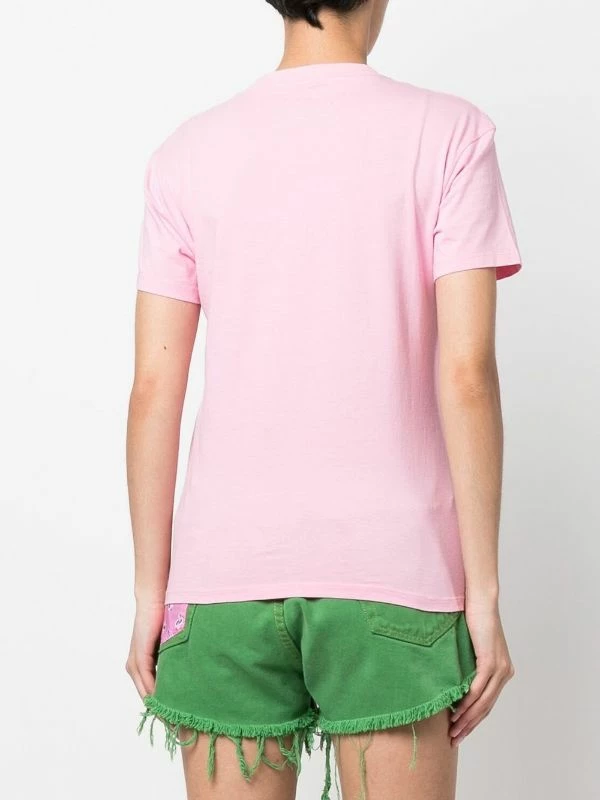 ( Neue Saison ) MC2 Saint Barth Rose-pink T-Shirt Mit Aufgesticktem Logo Damen 6 ( Neue Saison ) MC2 Saint Barth Rose-pink T-Shirt Mit Aufgesticktem Logo Damen – Bild 4