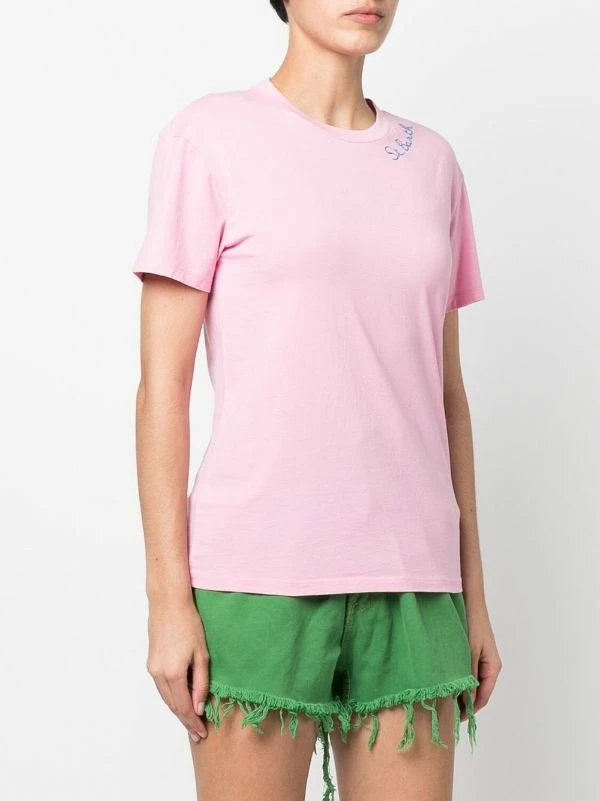 ( Neue Saison ) MC2 Saint Barth Rose-pink T-Shirt Mit Aufgesticktem Logo Damen 5 ( Neue Saison ) MC2 Saint Barth Rose-pink T-Shirt Mit Aufgesticktem Logo Damen – Bild 3