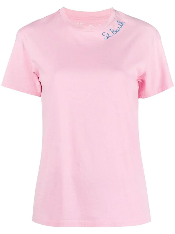 ( Neue Saison ) MC2 Saint Barth Rose-pink T-Shirt Mit Aufgesticktem Logo Damen 3 ( Neue Saison ) MC2 Saint Barth Rose-pink T-Shirt Mit Aufgesticktem Logo Damen