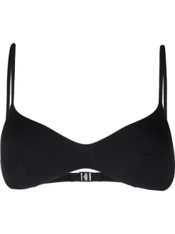 ( Neue Saison ) MC2 Saint Barth Geripptes May Bikinioberteil RIB 00 BLACK