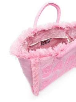 ( Neue Saison ) MC2 Saint Barth Ausgefranster Shopper Mit Logo-Print 00916B PINK -MC2 Saint Barth Geschäft 18421813 39758543 600