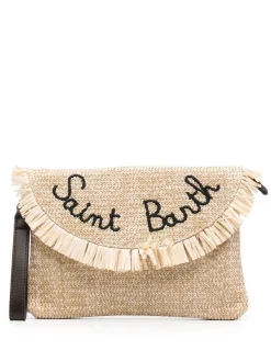 ( Neue Saison ) MC2 Saint Barth Bestickte Stroh-Clutch Damen