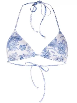 ( Neue Saison ) MC2 Saint Barth 00511B AZZURO Bikinioberteil Mit Print Damen