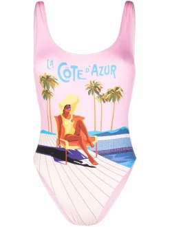 ( Neue Saison ) MC2 Saint Barth AZURPOSTCARD21 Badeanzug Mit Rückenausschnitt Damen