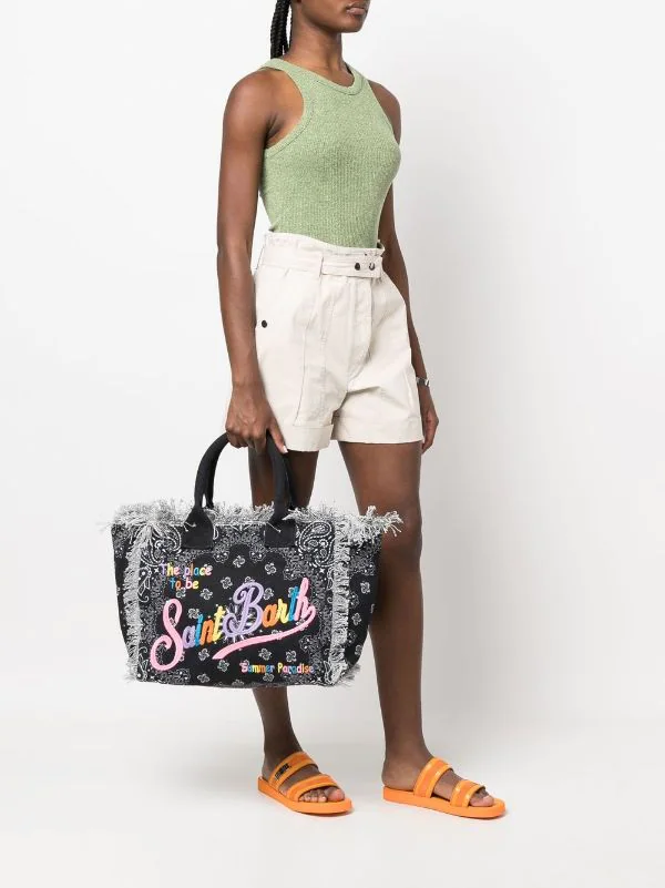 ( Neue Saison ) MC2 Saint Barth Shopper Mit Logo Bandanna Round Mcol 00 4 ( Neue Saison ) MC2 Saint Barth Shopper Mit Logo Bandanna Round Mcol 00 – Bild 2