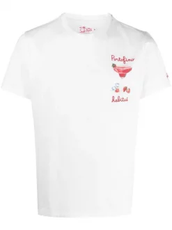 ( Neue Saison ) MC2 Saint Barth Besticktes Portofino T-Shirt Herren