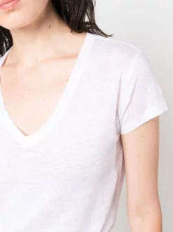 ( Neue Saison ) MC2 Saint Barth Leinen-T-Shirt Mit V-Ausschnitt 01 WHITE -MC2 Saint Barth Geschäft 18481892 39773683 600