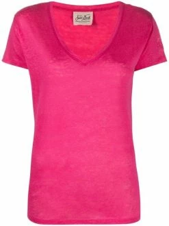 ( Neue Saison ) MC2 Saint Barth 77 FUCSIA T-Shirt Mit Print Damen
