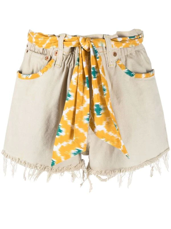 ( Neue Saison ) MC2 Saint Barth Multicolore Jeans-Shorts Mit Gürtel Damen 3 ( Neue Saison ) MC2 Saint Barth Multicolore Jeans-Shorts Mit Gürtel Damen