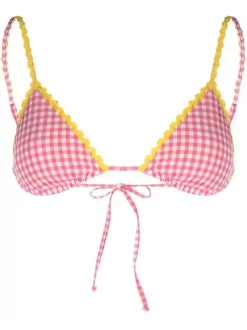 MC2 Saint Barth Geschäft 55 ( Neue Saison ) MC2 Saint Barth Gingham-print Bikini Top Damen