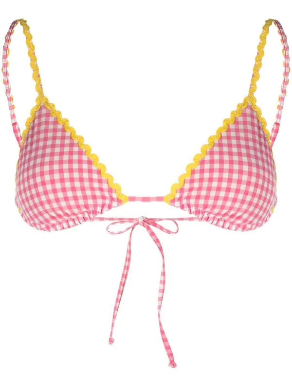 ( Neue Saison ) MC2 Saint Barth Gingham-print Bikini Top Damen 2 ( Neue Saison ) MC2 Saint Barth Gingham-print Bikini Top Damen